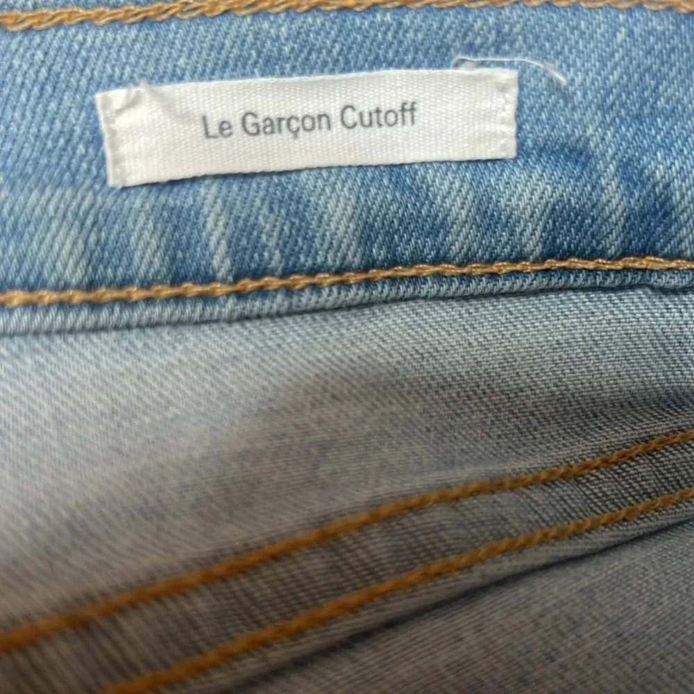 FRAME Le Garçon Cutoff Raw Hem Distressed Denim Jean Shorts Size 27 - Picture 6 of 8